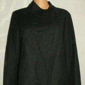 Women's Vince Black Asymmetrical Jacket L Cotton